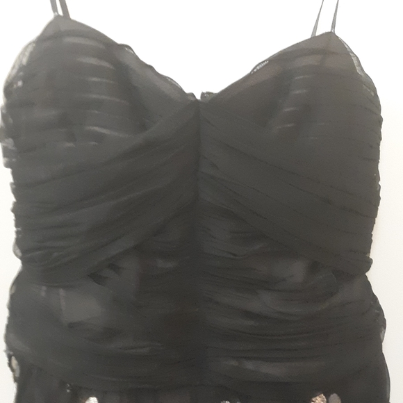 BCBG Black and gold, strapless, embroidered dress - Picture 2 of 6